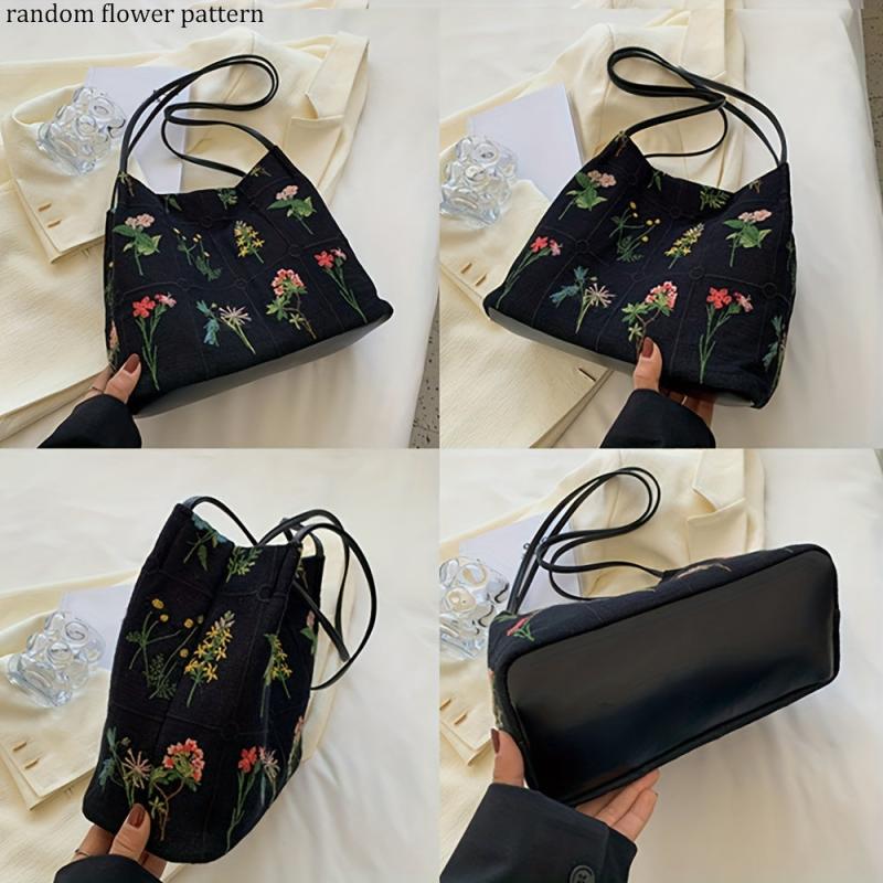 Flower Embroidered Shoulder Bag Ethnic Handbag