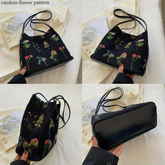 Flower Embroidered Shoulder Bag Ethnic Handbag