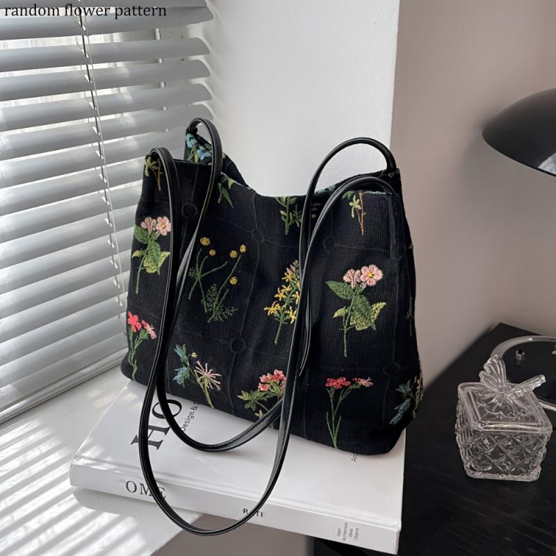 Flower Embroidered Shoulder Bag Ethnic Handbag