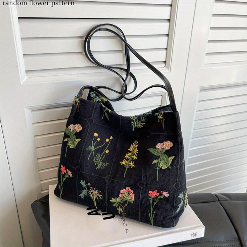 Flower Embroidered Shoulder Bag Ethnic Handbag