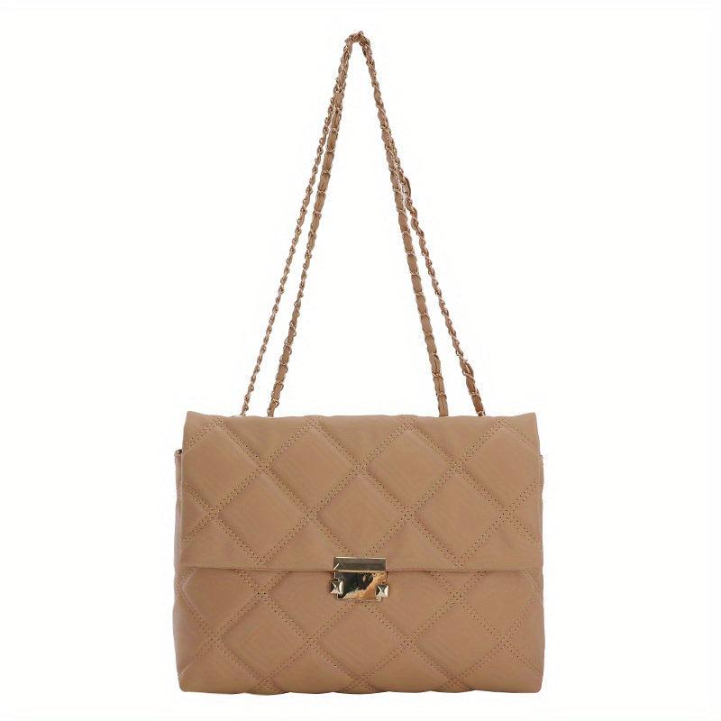 Argyle Pattern Shoulder Square Bag Women's Chain Bag