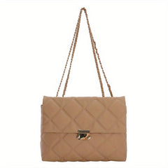 Argyle Pattern Shoulder Square Bag Women's Chain Bag