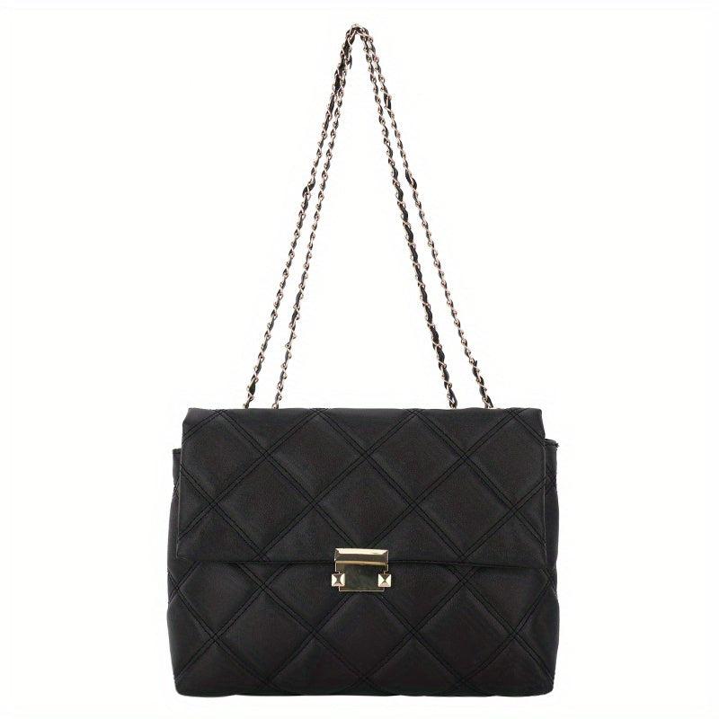 Argyle Pattern Shoulder Square Bag Women's Chain Bag