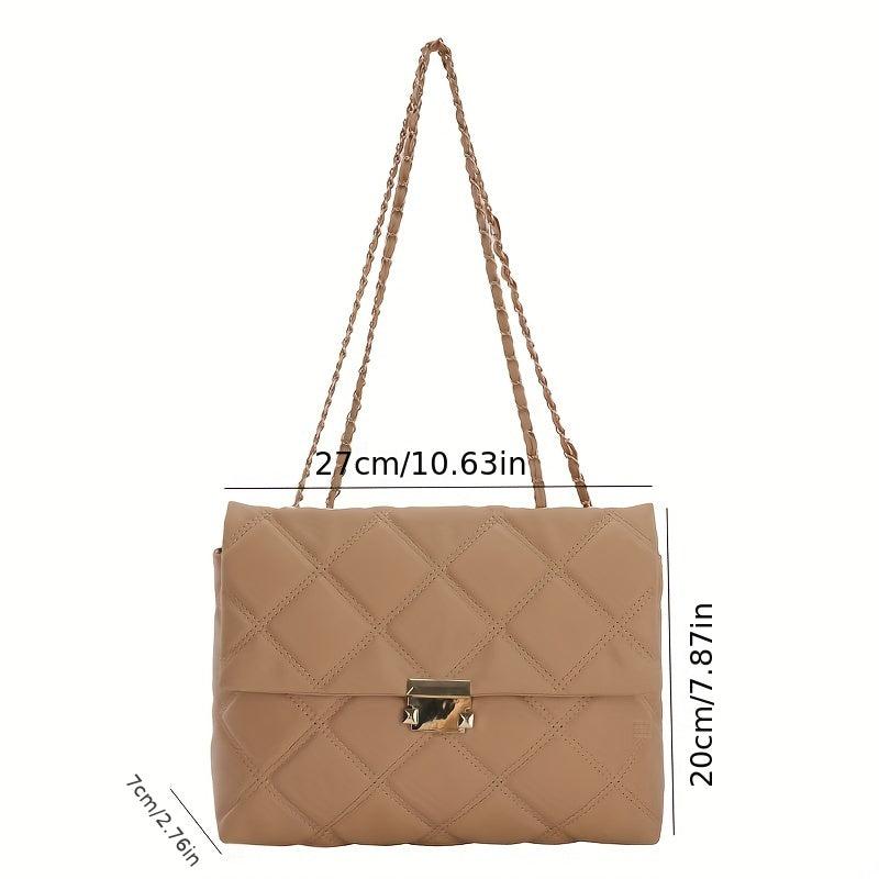 Argyle Pattern Shoulder Square Bag Women's Chain Bag