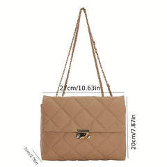 Argyle Pattern Shoulder Square Bag Women's Chain Bag