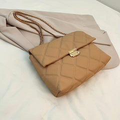 Argyle Pattern Shoulder Square Bag Women's Chain Bag