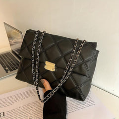 Argyle Pattern Shoulder Square Bag Women's Chain Bag