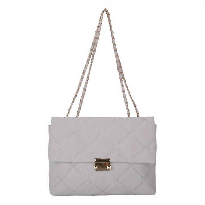 Argyle Pattern Shoulder Square Bag Women's Chain Bag
