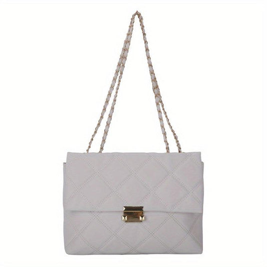 Argyle Pattern Shoulder Square Bag Women's Chain Bag