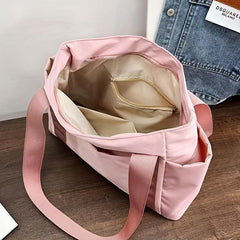 Large Capacity Nylon Tote Bag Solid Travel Storage Bag