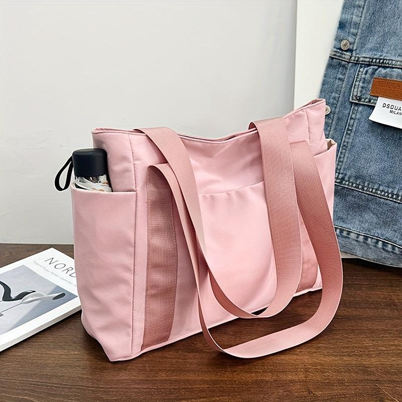Large Capacity Nylon Tote Bag Solid Travel Storage Bag