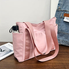 Large Capacity Nylon Tote Bag Solid Travel Storage Bag