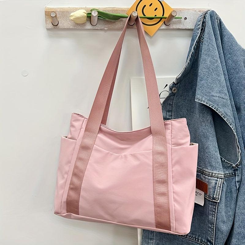 Large Capacity Nylon Tote Bag Solid Travel Storage Bag