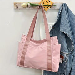 Large Capacity Nylon Tote Bag Solid Travel Storage Bag