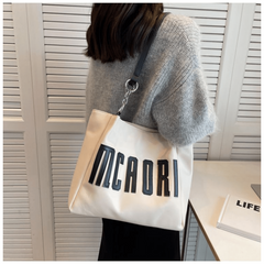 Women's Letter Patched Pattern Bag Tote Shoulder Bag Work Handbag
