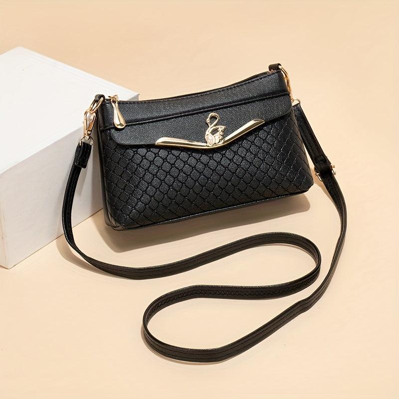 Solid Argyle Pattern Shoulder Bag for Women