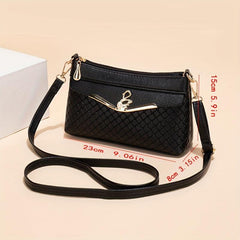 Solid Argyle Pattern Shoulder Bag for Women