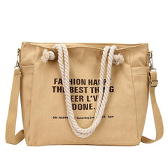 Vintage Canvas Shoulder Bag Women's Casual Retro Handbag & Satchel Purse