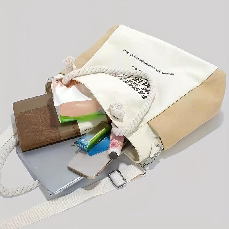 Vintage Canvas Shoulder Bag Women's Casual Retro Handbag & Satchel Purse