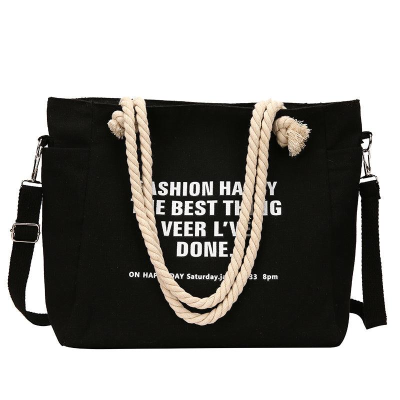 Vintage Canvas Shoulder Bag Women's Casual Retro Handbag & Satchel Purse