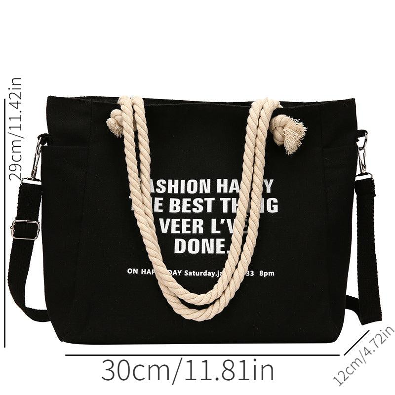 Vintage Canvas Shoulder Bag Women's Casual Retro Handbag & Satchel Purse