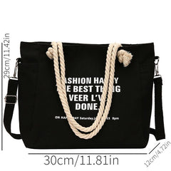 Vintage Canvas Shoulder Bag Women's Casual Retro Handbag & Satchel Purse