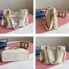 Vintage Canvas Shoulder Bag Women's Casual Retro Handbag & Satchel Purse