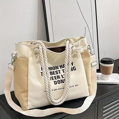 Vintage Canvas Shoulder Bag Women's Casual Retro Handbag & Satchel Purse