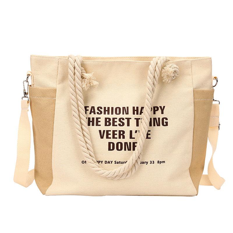 Vintage Canvas Shoulder Bag Women's Casual Retro Handbag & Satchel Purse