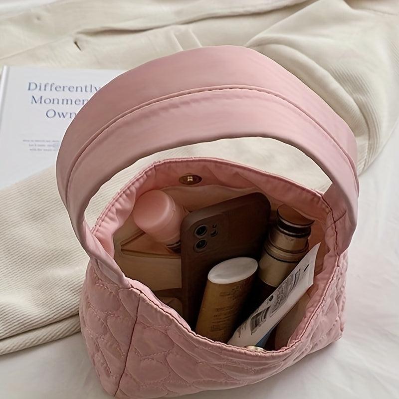 Heart Quilted Tote Bag Shoulder Hobo Bag Women's Casual Handbag