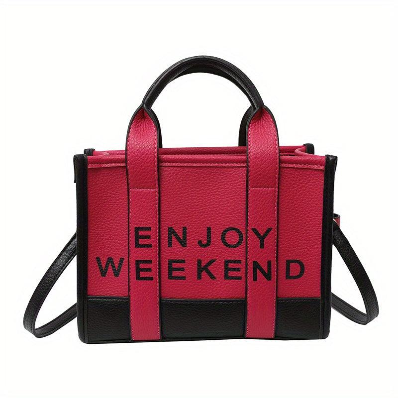 PU Leather Top Handle Crossbody Bag Tote Purse