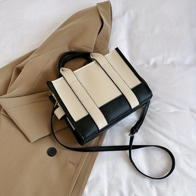 PU Leather Top Handle Crossbody Bag Tote Purse