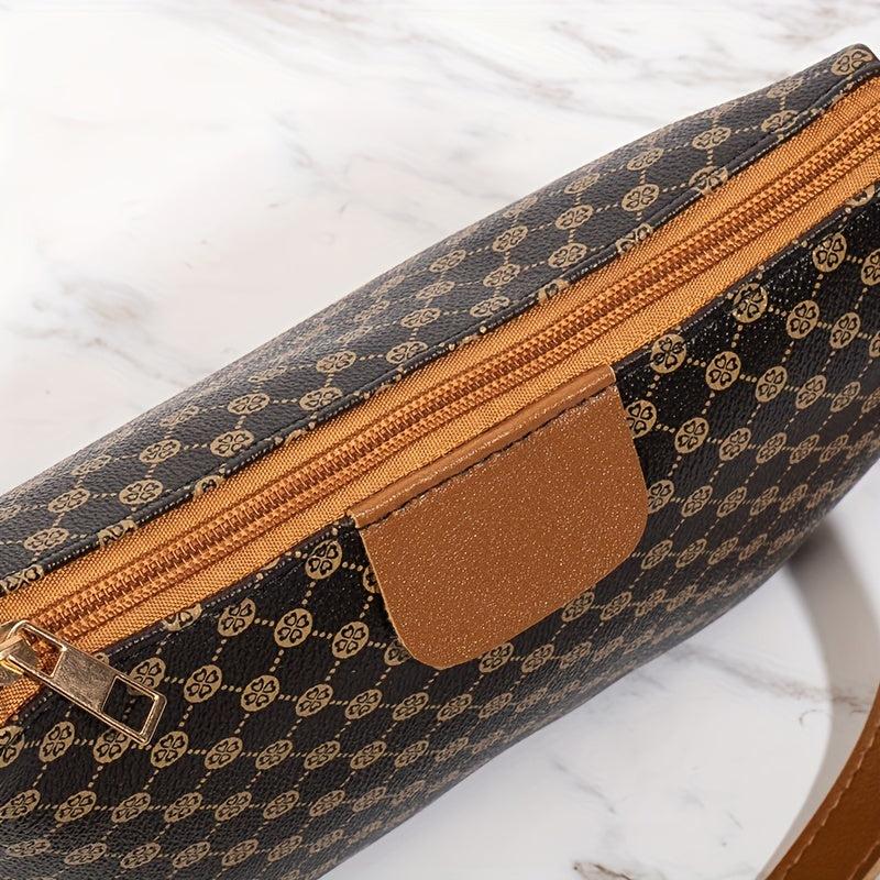 Printed Shoulder Bag Zipper Crossbody Bag For Going Outs