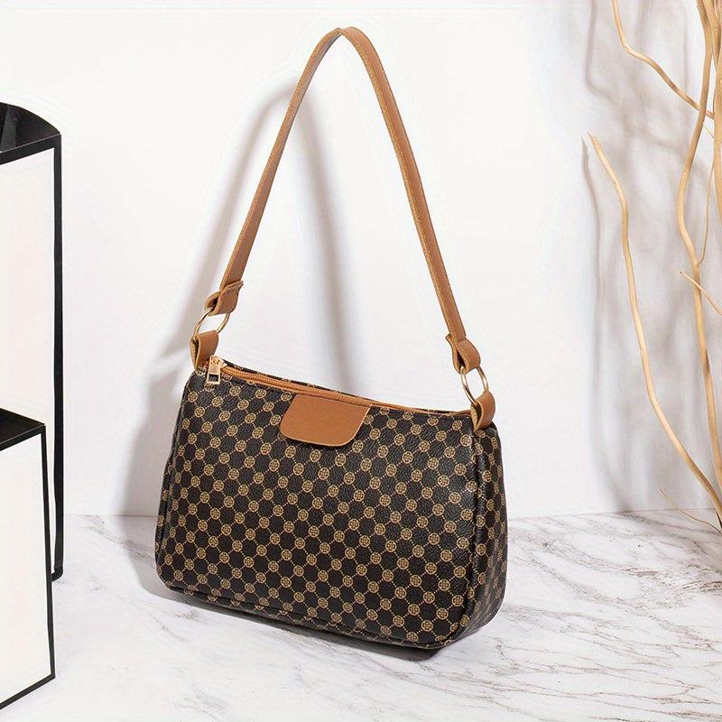 Printed Shoulder Bag Zipper Crossbody Bag For Going Outs