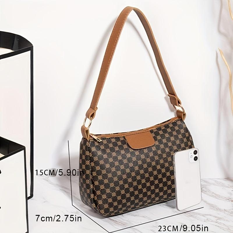 Printed Shoulder Bag Zipper Crossbody Bag For Going Outs