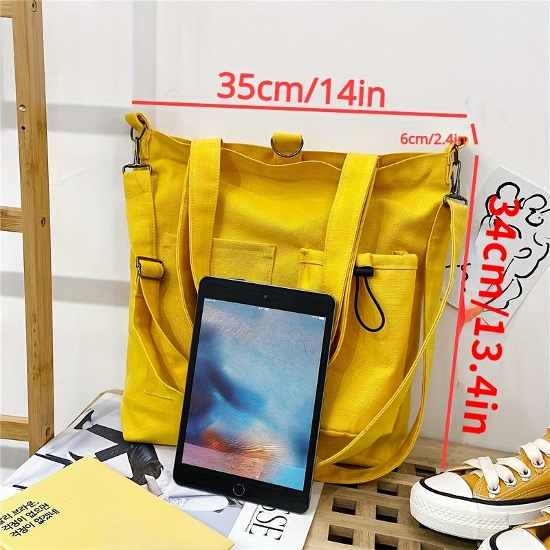 Casual Canvas Shoulder Bag All Match Storage Bag For School