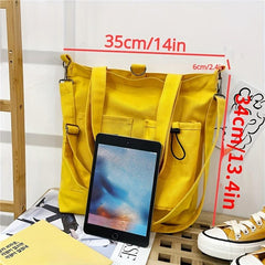 Casual Canvas Shoulder Bag All Match Storage Bag For School