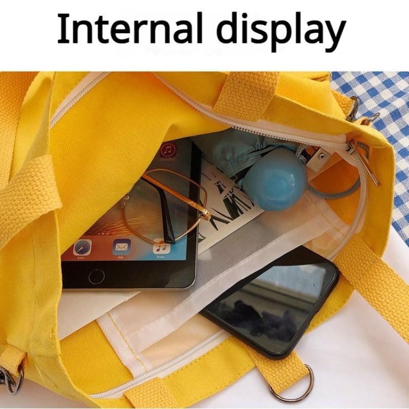 Casual Canvas Shoulder Bag All Match Storage Bag For School