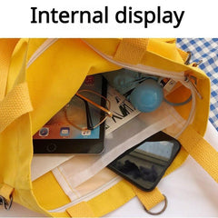 Casual Canvas Shoulder Bag All Match Storage Bag For School