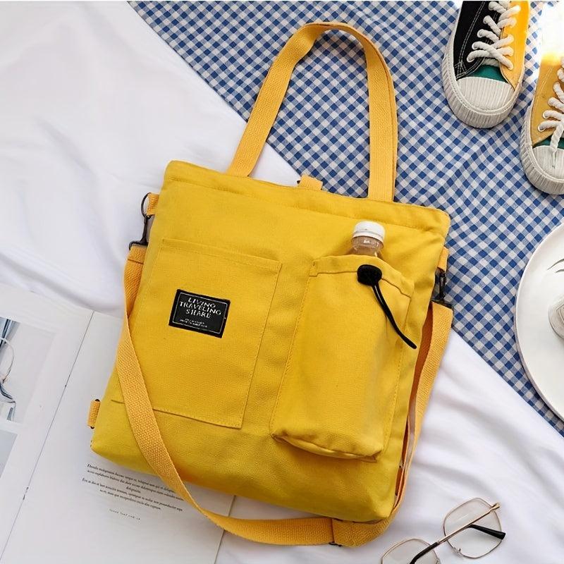 Casual Canvas Shoulder Bag All Match Storage Bag For School