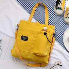Casual Canvas Shoulder Bag All Match Storage Bag For School