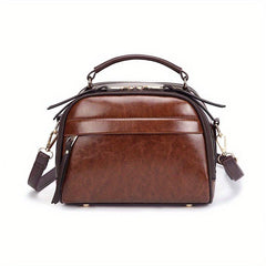 Vintage Contrast Crossbody Bag Small Round Purses For Everyday