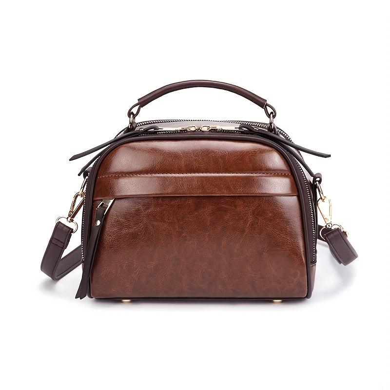 Vintage Contrast Crossbody Bag Small Round Purses For Everyday