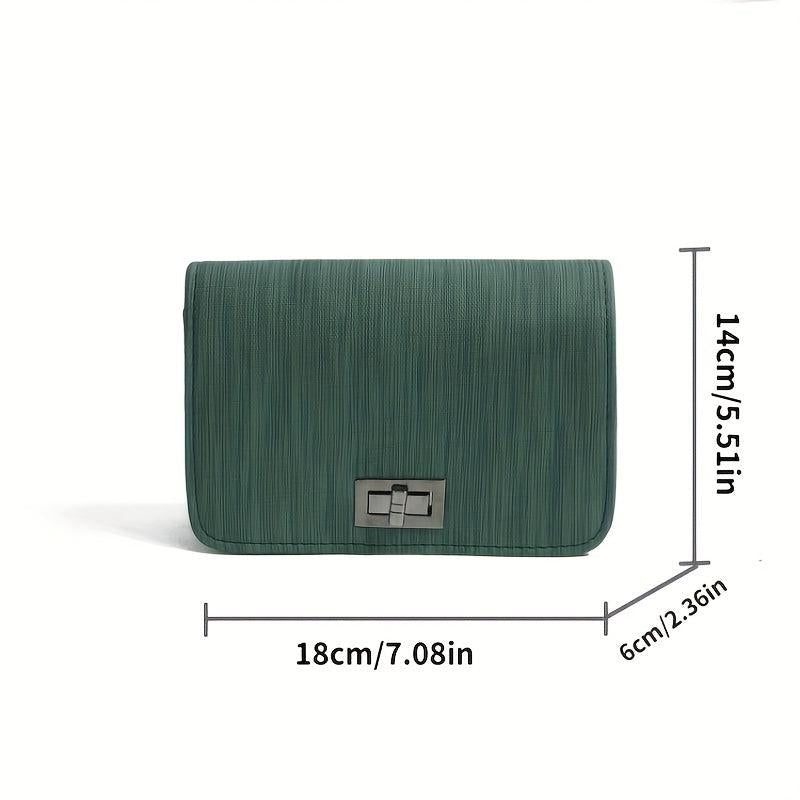 Flap Shoulder Bag Metal Chain Turn Lock Crossbody Bag