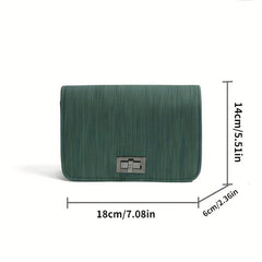 Flap Shoulder Bag Metal Chain Turn Lock Crossbody Bag