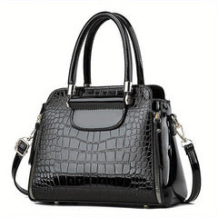 Crocodile Pattern Handbag Stylish Satchel Purse for Office Crossbody Bag