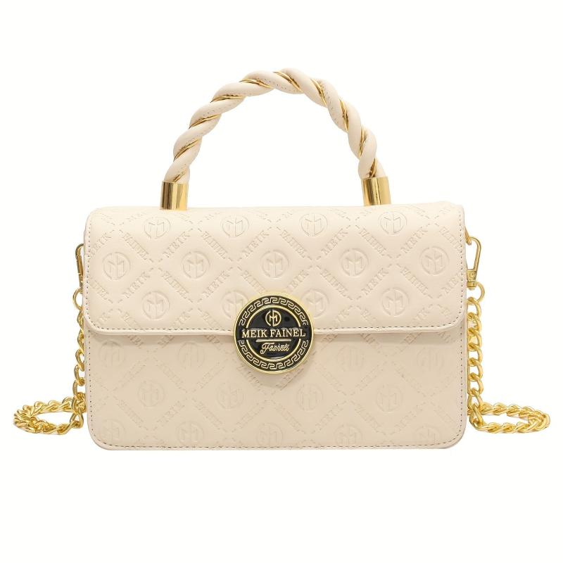 Embossed Crossbody Bag Small Flap Square Purse Metal Handbag