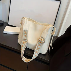PU Leather Zipper Shoulder Bag Solid Square Crossbody Bag