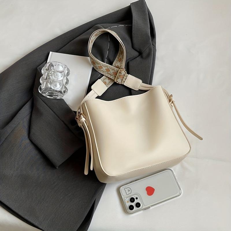 PU Leather Zipper Shoulder Bag Solid Square Crossbody Bag