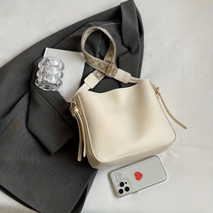 PU Leather Zipper Shoulder Bag Solid Square Crossbody Bag